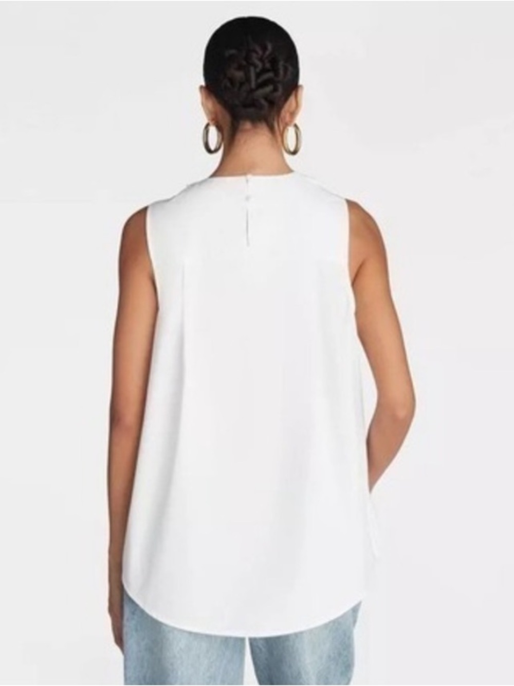 KBB by Kahlana White The Twist Neck Sleeveless Minimalist Tunic Shirt Size XL - Picture 3 of 6